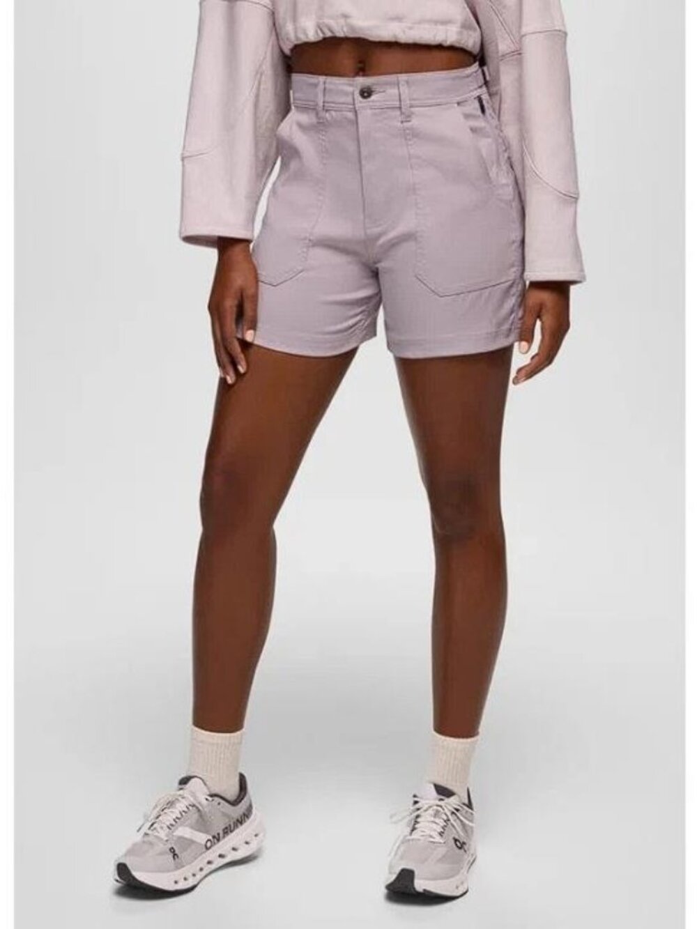 PRANA Women's Stretch Zion Cargo Short Size 14 In Haze